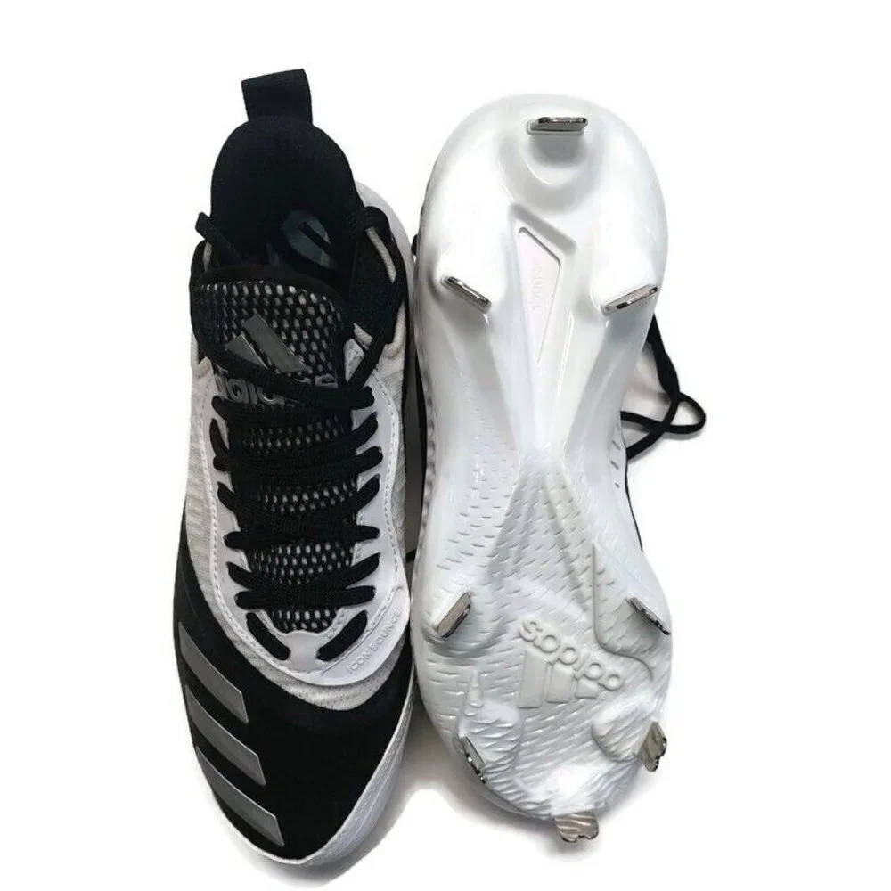 Adidas Mens Size 6.5 Icon V Bounce Iced Baseball Metal Cleats EE4131 Black White